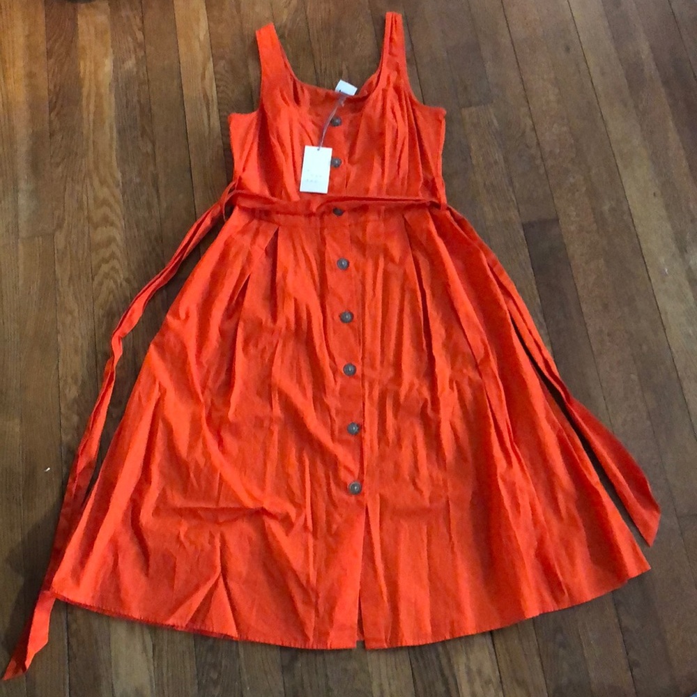 A New Day orange dress size 8 NWT 2 pockets!